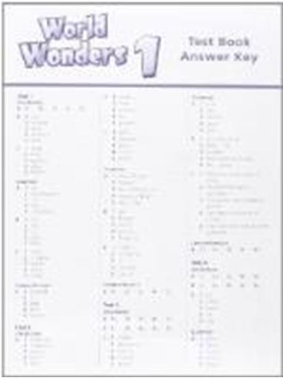 Εικόνα από WORLD WONDERS 1 TEST ANSWER KEY