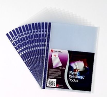 Εικόνα της ΖΕΛΑΤΙΝΕΣ ΕΝΙΣΧΥΜΕΝΕΣ REXEL REINFORCEDPOCKET ΜΠΛΕ ΡΑΧΗ