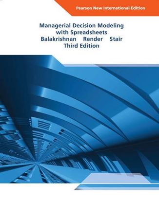 Εικόνα της MANAGERIAL DECISION MODELING WITH SPREADSHEETS 4TH ED