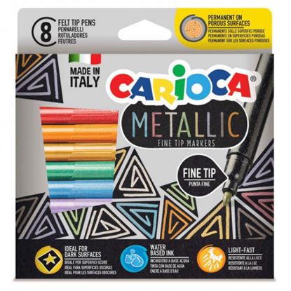Εικόνα της ΜΑΡΚΑΔΟΡΟΙ CARIOCA METALLIC TIP 8τεμ. 43162