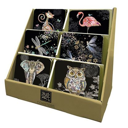 Εικόνα της COASTERS BUG ART 0372 (Cork Backed Glossy Finished Thin Flexible Coasters Table Mats)