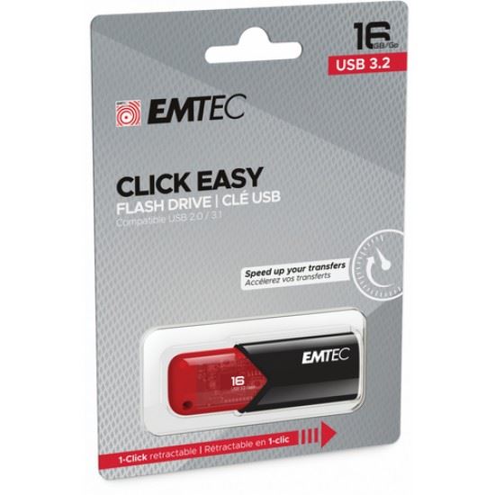 Εικόνα από ΔΙΣΚΟΙ EMTEC FLASH USB 3.2 16GB CLICK EASY RED 