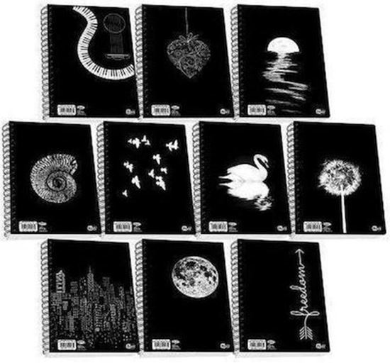Εικόνα από ΤΕΤΡΑΔΙΟ ΣΠΙΡΑΛ SKAG ΡΙΓΕ 3Θ.BLACK & WHITE 222535(ΔΙΑΦ. ΣΧΕΔΙΑ)
