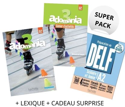 Εικόνα της SUPER PACK ADOMANIA 3 (LE + CA + LEXIQUE + CADEAU SURPRISE + DELF SCOLAIRE & JUNIOR A2) A2