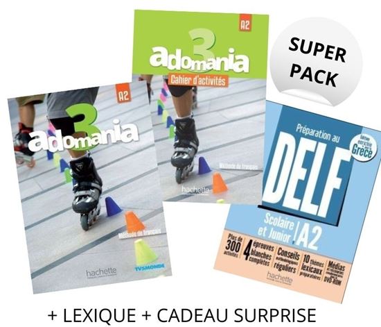 Εικόνα από SUPER PACK ADOMANIA 3 (LE + CA + LEXIQUE + CADEAU SURPRISE + DELF SCOLAIRE & JUNIOR A2) A2