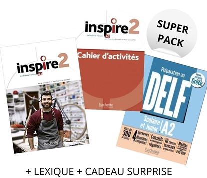 Εικόνα της SUPER PACK INSPIRE 2 (LE + CA + LEXIQUE + CADEAU SURPRISE + DELF SCOLAIRE & JUNIOR A2)