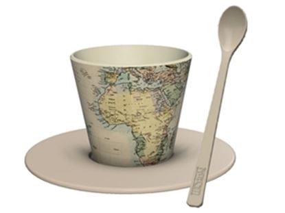 Εικόνα της ΚΟΥΠΑ i DRINK ID5212 R-PET CUP+SPOON 90ml OLD MAP RECYCLE PLASTIC