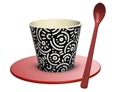 Εικόνα της ΚΟΥΠΑ i DRINK ID5203 R-PET CUP+SPOON 90ml GEOMETRIC RECYCLE PLASTIC