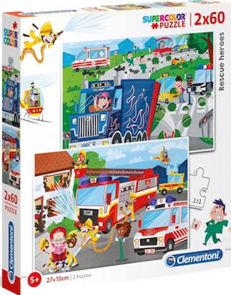 Εικόνα της CLEMENTONI SUPERCOLOR PUZZLE RESCUE HEROES 2x60τμχ