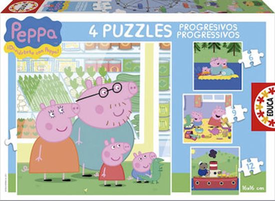 Εικόνα από ΠΑΙΧΝΙΔΙ PUZZLE EDUCA ΠΑΙΔΙΚΑ PROGRESSIVE PEPPA 4 ΠΑΖΛ 6-16 ΤΕΜΑΧΙΑ