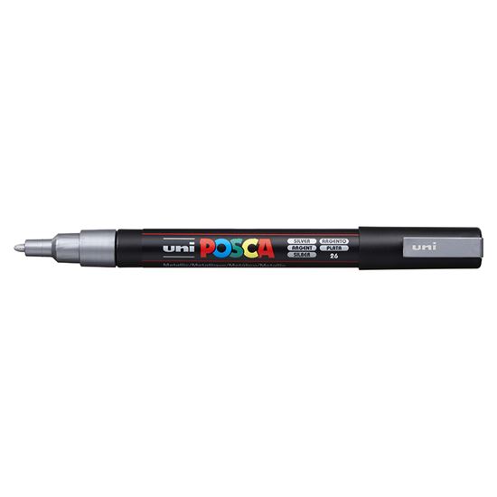 Εικόνα από ΜΑΡΚΑΔΟΡΟΙ UNI POSCA PC-3M FINE SILVER