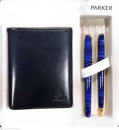 Εικόνα της PARKER SONNET LQ SET (F/P-B/P) DEEP BLUE + ΔΕΡΜΑΤΙΝΟ ΠΟΡΤΟΦΟΛΙ