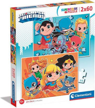 Εικόνα της CLEMENTONI SUPERCOLOR PUZZLE DC COMICS SUPER FRIENDS 2*60τμχ
