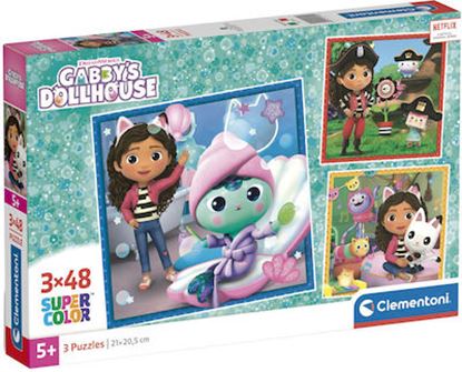 Εικόνα της CLEMENTONI ΠΑΙΔΙΚΟ ΠΑΖΛ SUPER COLOR GABBY'S DOLLHOUSE 3x48TMX