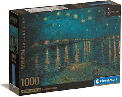 Εικόνα της CLEMENTONI PUZZLE MUSEUM VAN GOGH: ΕΝΑΣΤΡΗ ΝΥΧΤΑ ΠΑΝΩ ΑΠΌ ΤΟ ΡΗΝΟ COMPACT BOX 1000TMX