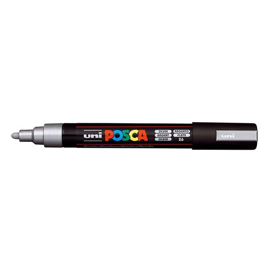Εικόνα από ΜΑΡΚΑΔΟΡΟΙ UNI POSCA PC-5M MEDIUM SILVER