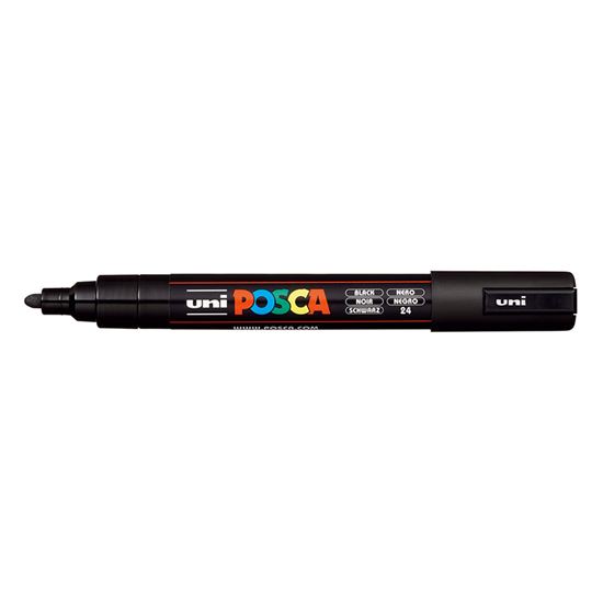 Εικόνα από ΜΑΡΚΑΔΟΡΟΙ UNI POSCA PC-5M MEDIUM BLACK