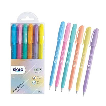 Εικόνα της ΣΤΥΛΟ ΔΙΑΡΚΕΙΑΣ SKAG TRI X 1.00mm PASTEL ΧΡΩΜ ΔΙΑΦΟΡΑ - 6TMX BLISTER