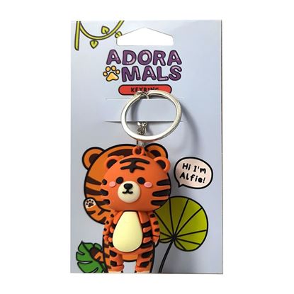 Εικόνα της ΜΠΡΕΛΟΚ ALFIE THE TIGER ADORAMALS 3D PVC KEYRING