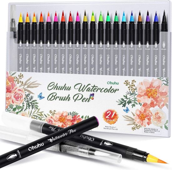 Εικόνα από OHUHU WATERCOLOR BRUSH PEN ΣΕΤ 25 ΜΑΡΚΑΔΟΡΩΝ