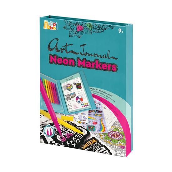 Εικόνα από HAPPIHOBBI ART JOURNAL ΗΜΕΡΟΛΟΓΙΟ ΜΕ NEON ΜΑΡΚΑΔΟΡΟΥΣ
