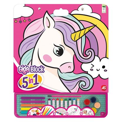 Εικόνα της ΣΕΤ ΖΩΓΡΑΦΙΚΗΣ GIGA BLOCK 5 IN 1 FANTASY DREAMS UNICORNS