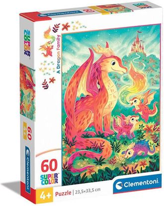 Εικόνα της CLEMENTONI SUPERCOLOR PUZZLE ΔΡΑΚΟΙ 60TMX