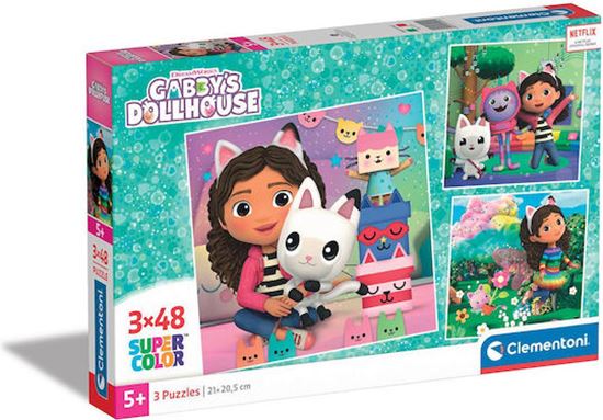 Εικόνα από CLEMENTONI SUPERCOLOR PUZZLE 3X48 GABBY'S DOLLHOUSE