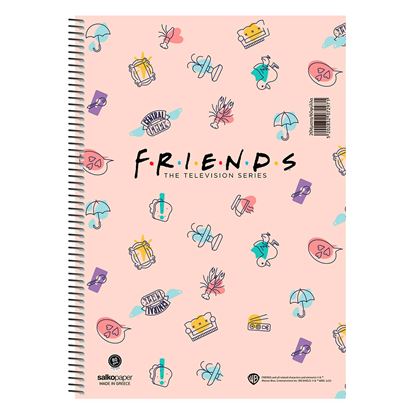 Εικόνα της ΤΕΤΡΑΔΙΟ SALKO ΜΟΝΟ ΣΠΙΡΑΛ FRIENDS CENTRAL PERK 21X29 4Θ 7299