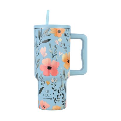 Εικόνα της ΘΕΡΜΟΣ STRAW TUMBLER XL SAVE THE AEGEAN 900ml SKY GARDEN