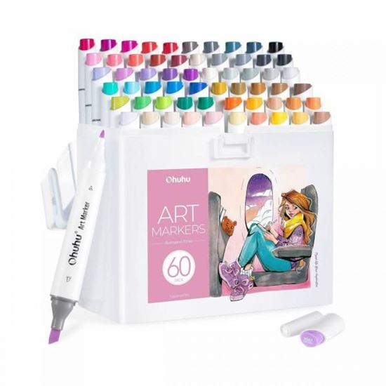 Εικόνα από OHUHU ART MARKERS KAALA SERIES ΜΕ ΔΙΠΛΗ ΜΥΤΗ ΣΕΤ 60 ΜΑΡΚΑΔΟΡΩΝ