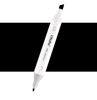 Εικόνα της ΜΑΡΚΑΔΟΡΟΣ OHUHU MARKER ΜΕ ΔΙΠΛΗ ΜΥΤΗ - BLACK 120