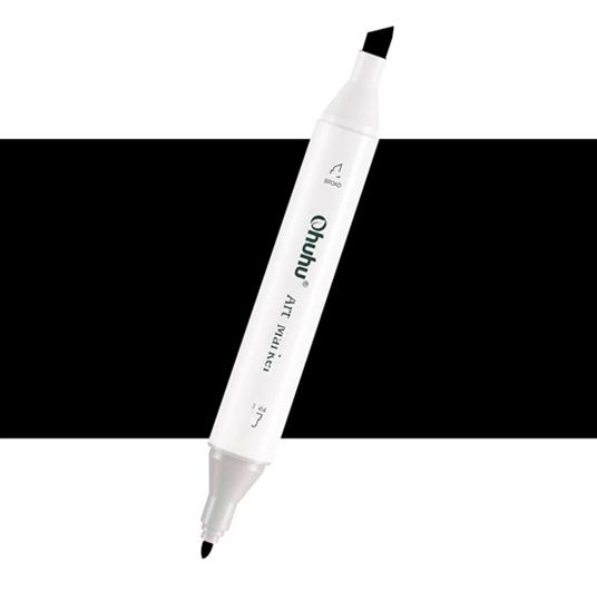 Εικόνα από ΜΑΡΚΑΔΟΡΟΣ OHUHU MARKER ΜΕ ΔΙΠΛΗ ΜΥΤΗ - BLACK 120