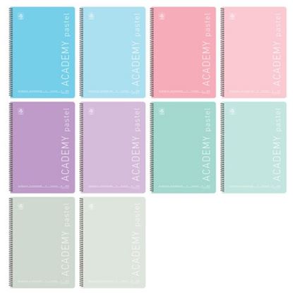Εικόνα της ΤΕΤΡΑΔΙΟ ΣΠΙΡΑΛ ACADEMY PASTEL 17Χ25 3Θ ΔΙΑΦ.ΧΡ