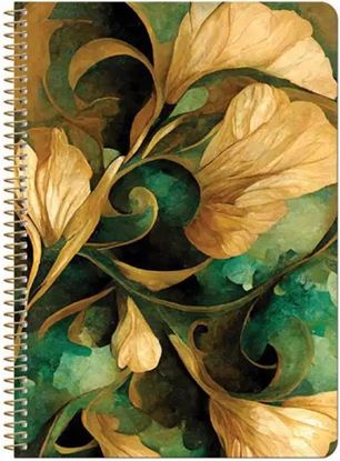 Εικόνα της LOGINOTES ΣΗΜΕΙΩΜΑΤΑΡΙΟ A5 SPIRAL LINE GOLD FLOWERS