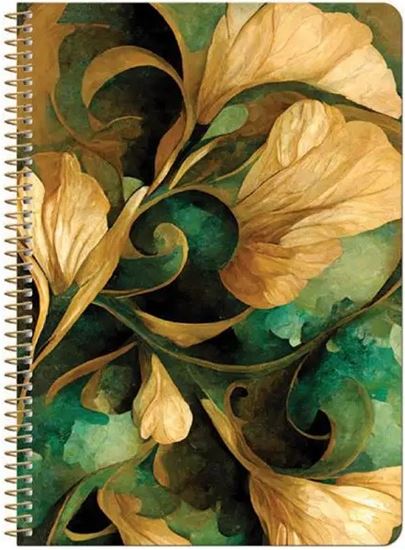 Εικόνα από LOGINOTES ΣΗΜΕΙΩΜΑΤΑΡΙΟ A5 SPIRAL LINE GOLD FLOWERS