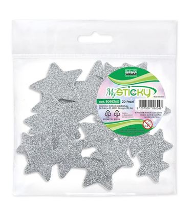 Εικόνα της ΑΥΤΟΚΟΛΛΗΤΑ LEBEZ ΑΦΡΩΔH ΑΣΤΕΡΙΑ GLITTER ΑΣΗΜ 20τεμ.