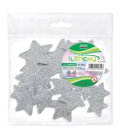 Εικόνα από ΑΥΤΟΚΟΛΛΗΤΑ LEBEZ ΑΦΡΩΔH ΑΣΤΕΡΙΑ GLITTER ΑΣΗΜ 20τεμ.