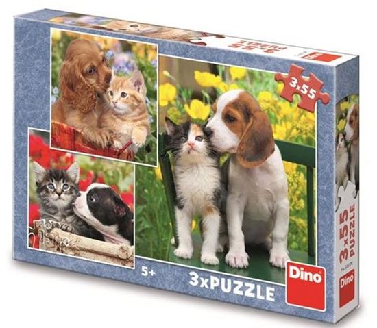 Εικόνα από DINO PUZZLE: ΓΑΤΑΚΙΑ & ΣΚΥΛΑΚΙΑ 3x55τμχ