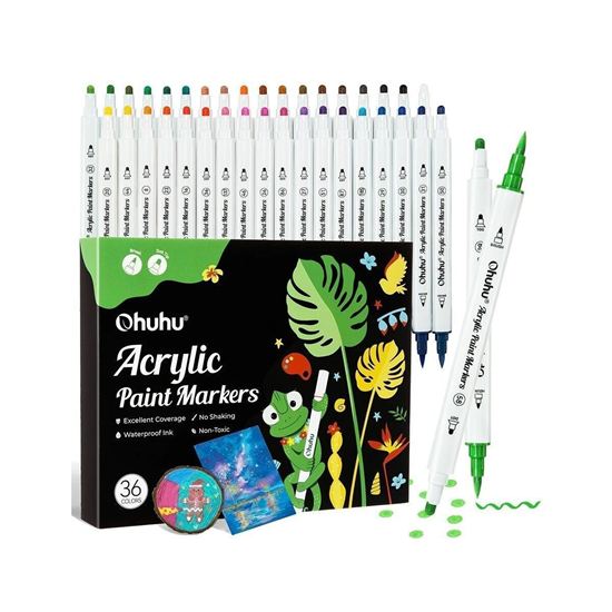 Εικόνα από ΜΑΡΚΑΔΟΡΟΙ OHUHU ART MARKERS ACRYLIC  BRUSH&DOT SET 36TMX