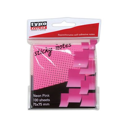 Εικόνα της ΑΥΤΟΚΟΛΛΗΤΑ ΧΑΡΤΑΚΙΑ ΣΗΜΕΙΩΣΕΩΝ TYPOTRAST 75Χ75 100Φ NEON ΦΟΥΞΙΑ