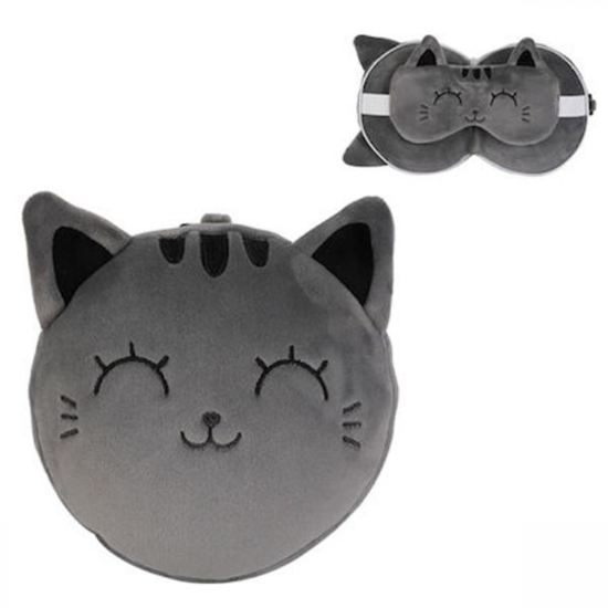 Εικόνα από ΜΑΞΙΛΑΡΙ i-TOTAL XL2533 GREY CAT+SLEEP MASK 19x18cm