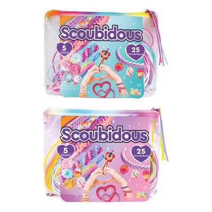 Εικόνα της HAPPIHOBBI SCOUBIDOUS ΤΣΑΝΤΑΚΙ ΜΕ 25 SCOUBIDOUS & ΑΞΕΣΟΥΑΡ (2 ΣΧΕΔΙΑ - ΤΥΧΑΙΑ ΕΠΙΛΟΓΗ)