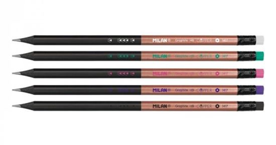 Εικόνα από ΜΟΛΥΒΙ MILAN COPPER 1417 ΜΕ ΓΟΜΑ HB - 5 ΧΡΩΜΑΤΑ