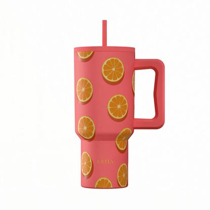 Εικόνα της ΘΕΡΜΟΣ STRAW TUMBLER XL SAVE THE AEGEAN 900ml ORANGE POP