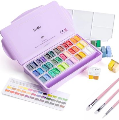 Εικόνα της ΤΕΜΠΕΡΕΣ HIMI JELLY CUP GOUACHE ΣΕΤ 36 ΧΡΩΜΑΤΩΝ ΜΕ 3 ΠΙΝΕΛΑ TST122
