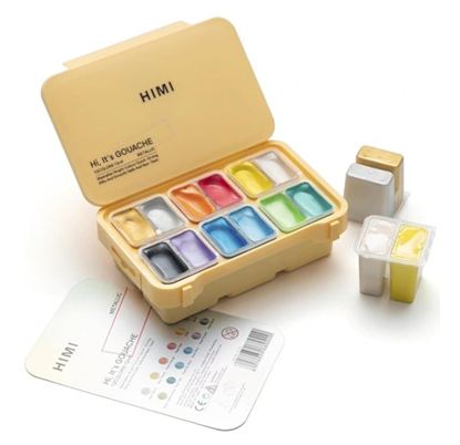 Εικόνα της ΤΕΜΠΕΡΕΣ HIMI JELLY CUP GOUACHE ΣΕΤ 12 ΜΕΤΑΛΛΙΚΩΝ ΧΡΩΜΑΤΩΝ TST75