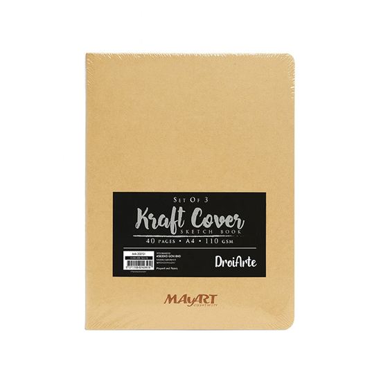 Εικόνα από SKETCHBOOK MAYART ΜΕ ΜΑΛΑΚΟ ΕΞΩΦΥΛΛΟ A4 110GR 40 ΣΕΛ - KRAFT MA00261